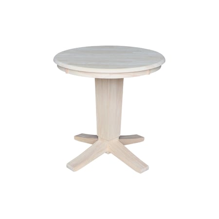 International Concepts 30 in. Solid Wood Round Top Pedestal Dining Table - 29.9 in. High, Unfinished K-30RT-23B